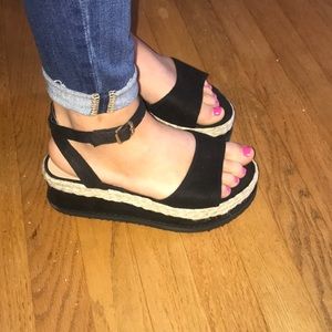 Black platform sandals - never worn